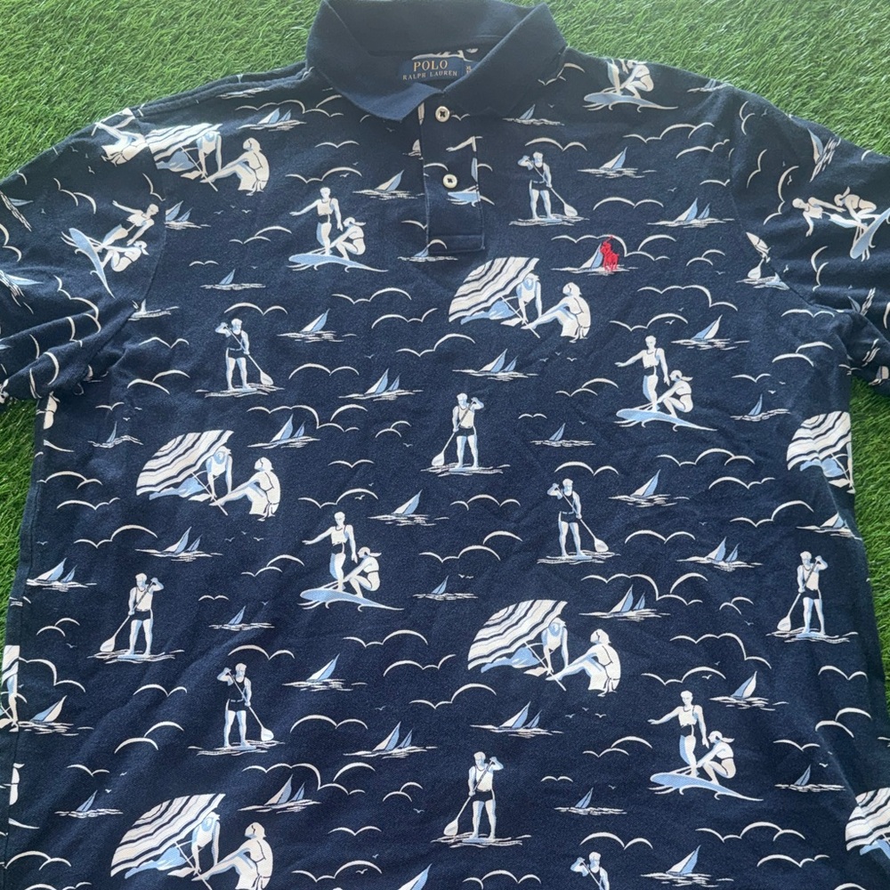 Ralph Lauren Dark Blue Polo with Nautical Design - Picture 3 of 5